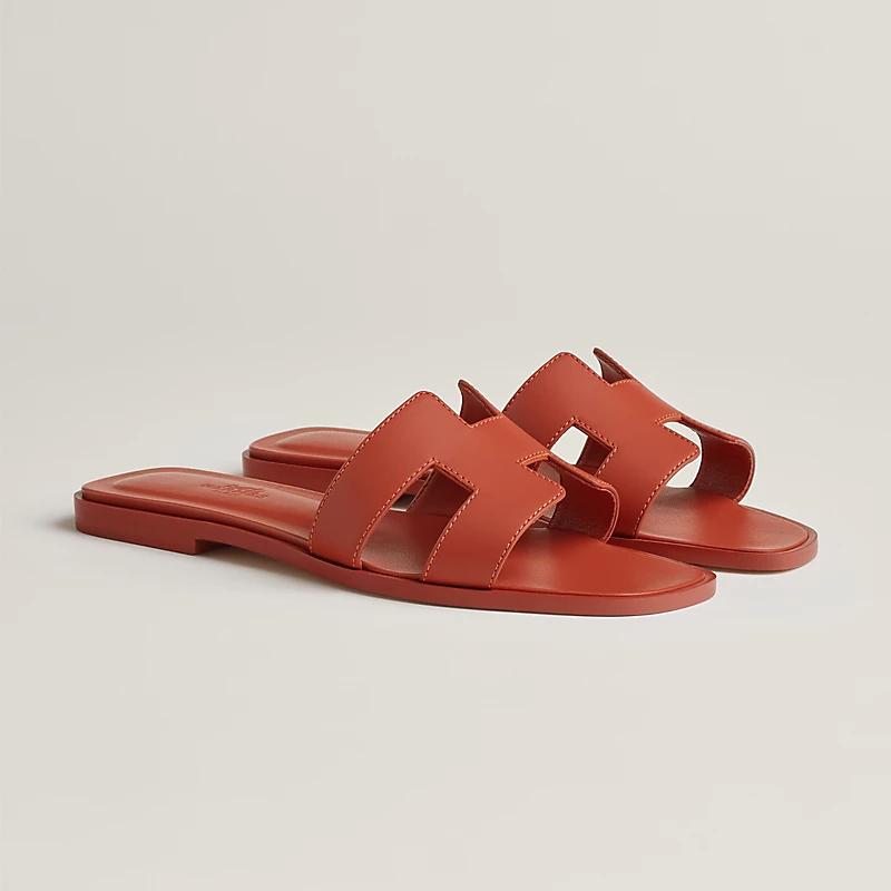 Giày Hermes Oran Sandal Nữ Đỏ Gạch